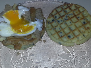 Egg, Sausage, and Cheese Waffle Breakfast Sandwich