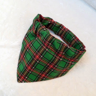  Kelly Green Tartan Plaid Dog Bandana