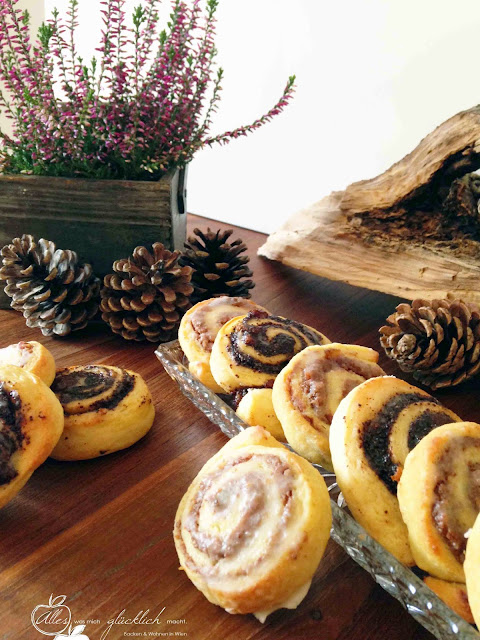 Mohnschnecken Nussschnecken Germteig