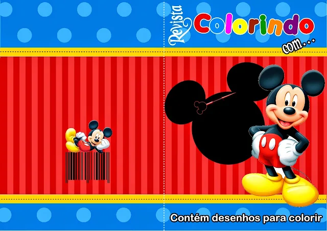 Mickey en Azul y Rojo: Kit para Fiestas para Imprimir Gratis. 