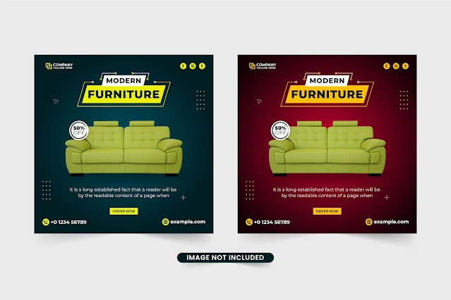 Furniture sale social media post vector free download