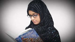 A Muslim Girl reading Gita