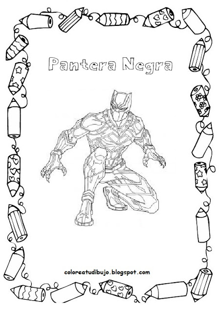 Dibujo de Pantera Negra para colorear