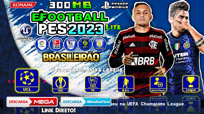 Novo eFootball PES 2023 Lite 300 MB Com Brasileirão & Europeu No RUMO AO ESTRELATO