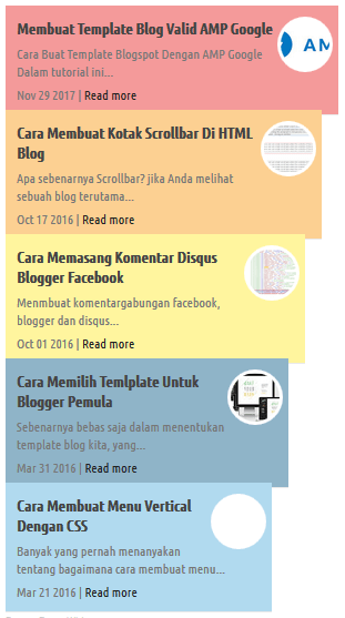 recent post widget keren blogger