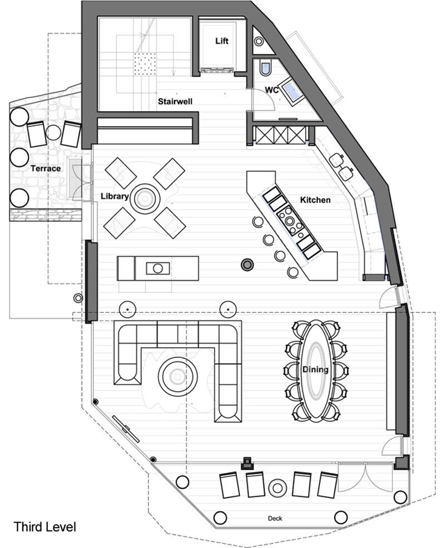 Third level mountain home floor plan