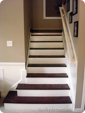 dark treads light risers stairs