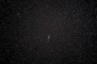 Andromeda as seen from Earth, lying at a distance of 2.25 million light-years from us