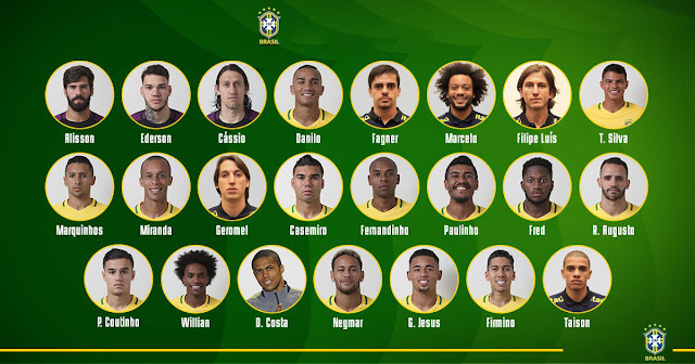 Brazil squad for 2018 World Cup