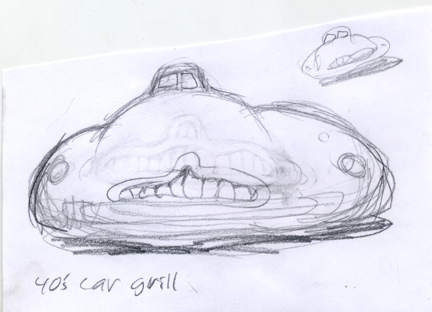 40's Car Grill POSTED BY Bill Plympton at 1105 AM Labels Sketch A Day