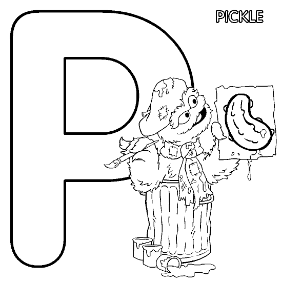 Coloring & Activity Pages: "P" is for "Pickle" - Oscar the 