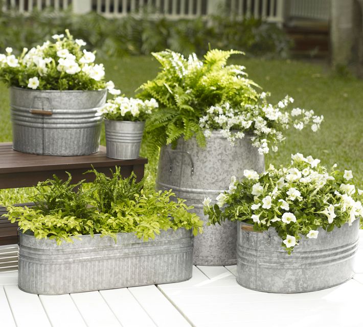 Galvanized Metal Planters