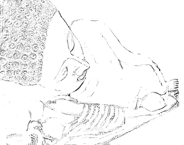 sketch of sleeping buddha