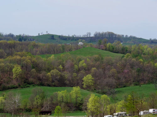 pointed hills in spring