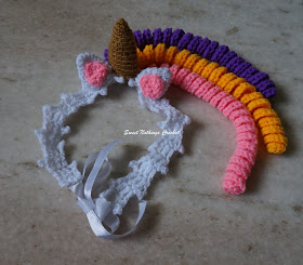 free crochet headband pattern, free crochet unicorn headband pattern