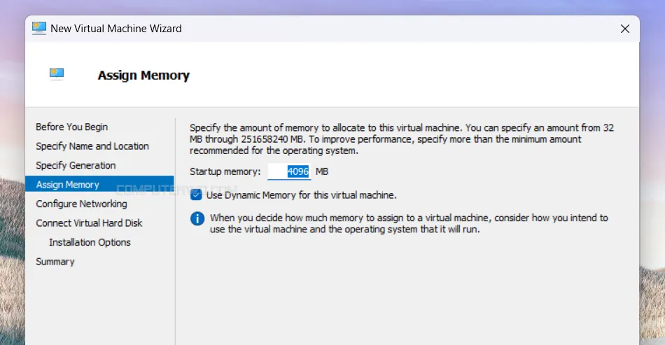 Hyper-V ram