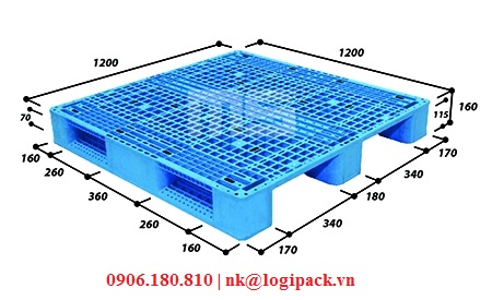 Pallet nhựa lưu kho EN4-1212