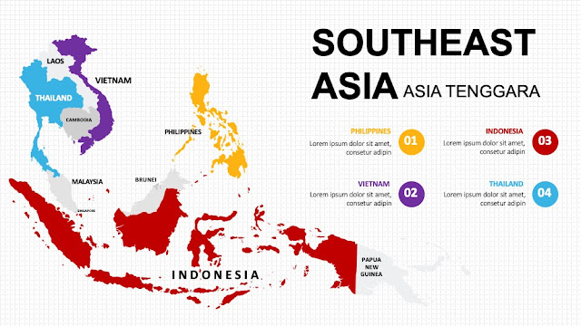 SOUTHEAST ASIA Map diagram slide ppt