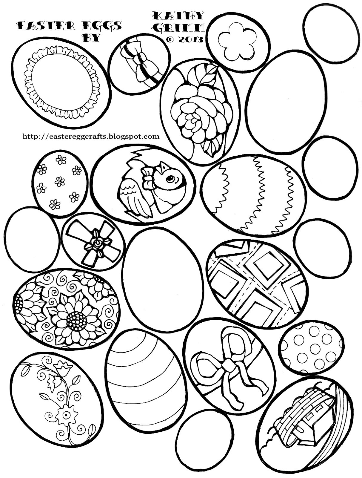 Easter Egg Coloring Pages vintage eggs