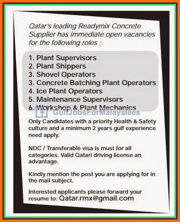 Leading Readymix concrete co jobs in Qatar