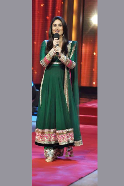 Kareena Kapoor Dark Green Long Georgette Length Anarkali Suits