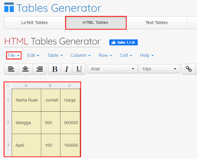 Cara membuat tabel di blog dengan word