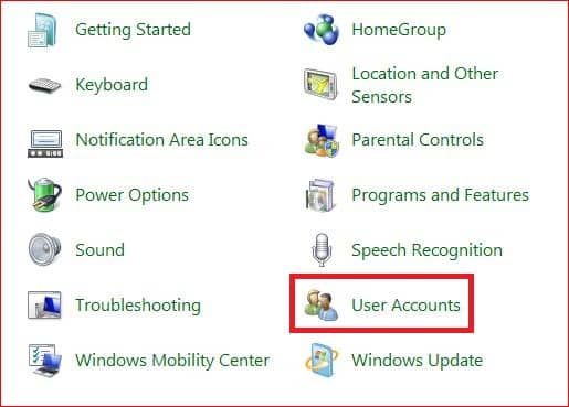 choose user accounts