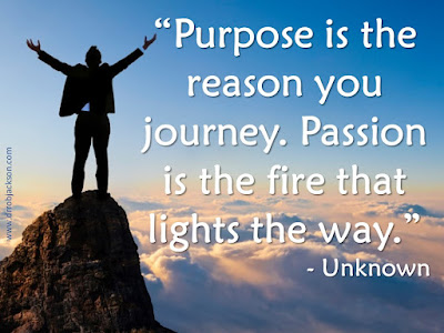 Graphic with quote about passion.