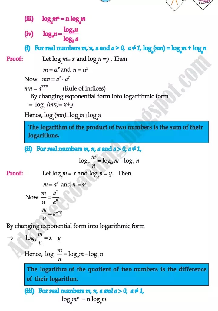 logarithms-mathematics-class-9th-text-book