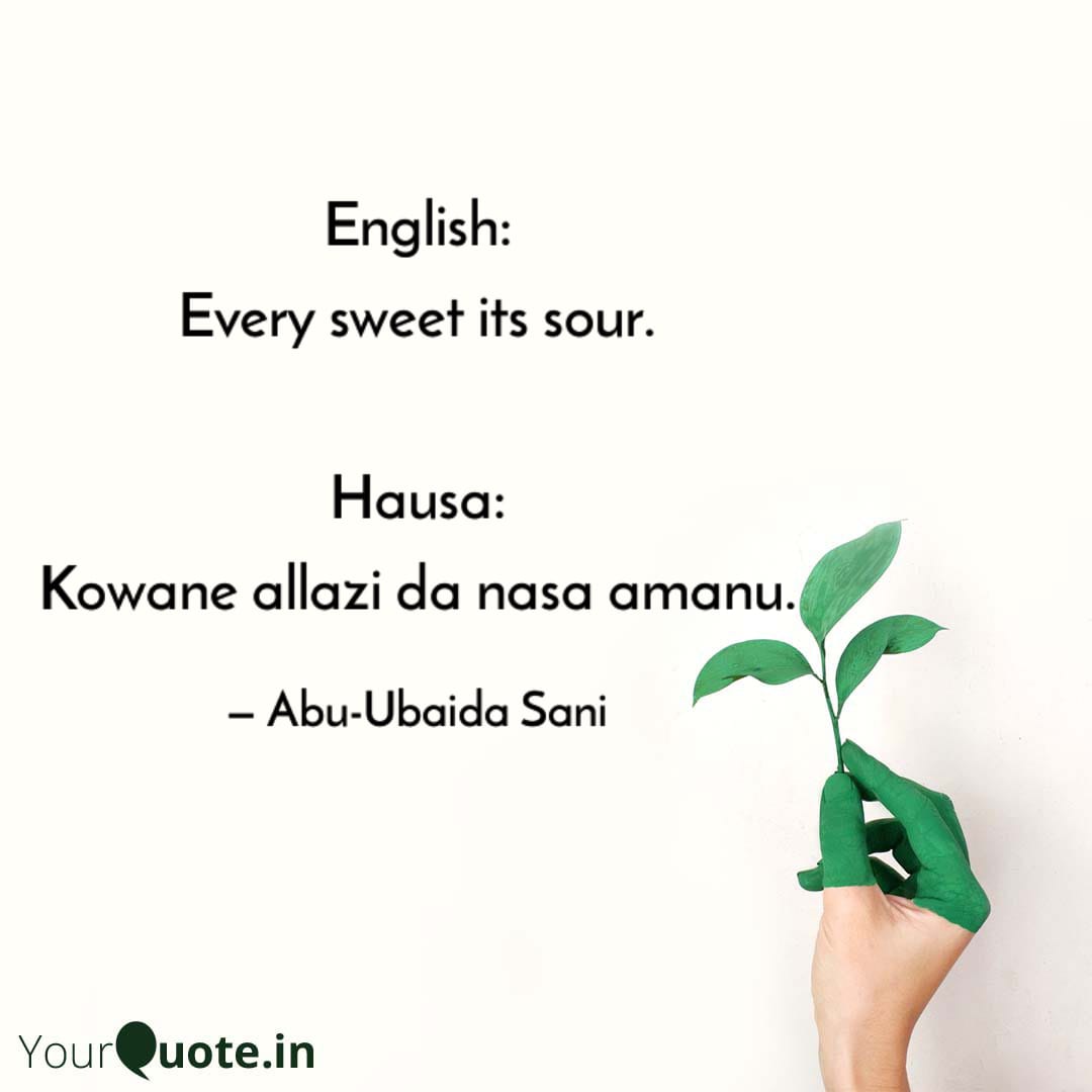 English Proverbs and their Hausa Translation