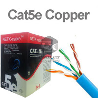 Bare Copper CAT5e 1000ft Cable Riser UTP CMR 24 AWG Solid