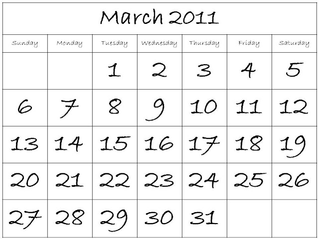 blank calendars for march 2011. site Jan lank calendar