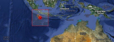 Fuerte terremoto de 6,7 grados ocurrió cerca de las Islas Christmass, al sur de Java, Indonesia el 13 de junio de 2013 a las 16:47 UTC. 