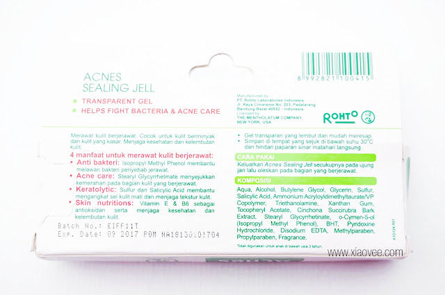 Acnes Sealing Jell Review, Mentholatum Acnes Sealing Jell, Review obat jerawat