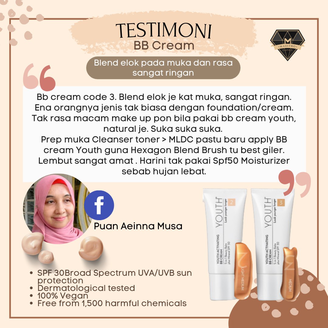 Testimoni Youth BB Cream Shaklee