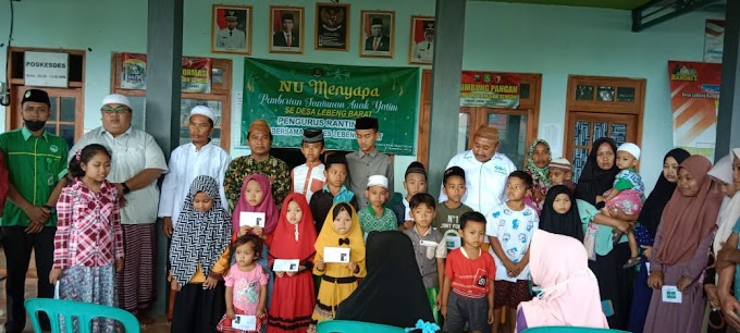 Asah Kepedulian, PR NU Lebbeng Barat Santuni Puluhan Anak Yatim