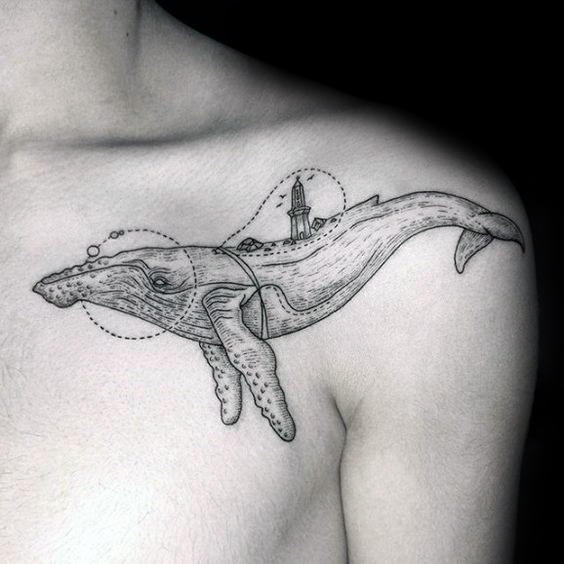 Tatuagem de baleia - 47 ideias masculinas