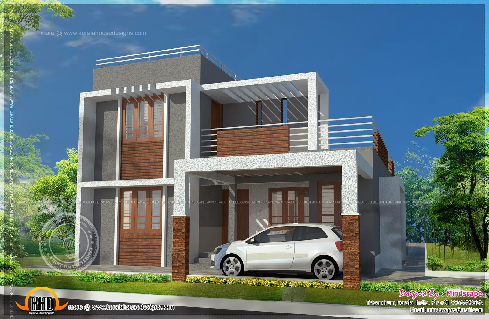 Small Flat Roof Modern House Design