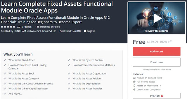 [100% Off] Learn Complete Fixed Assets Functional Module Oracle Apps| Worth 159,99$ 