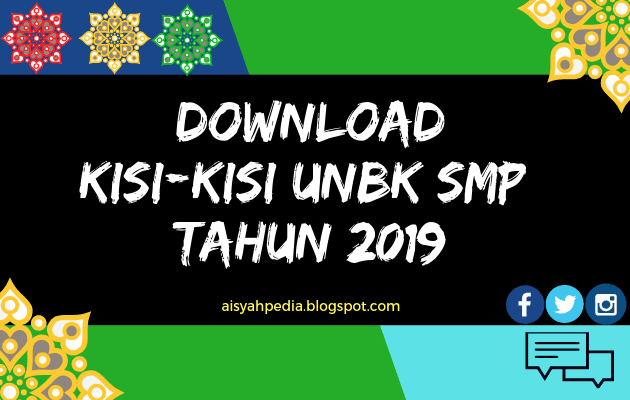 Download KISI-KISI UNBK SMP/MTs Tahun 2019 Lengkap