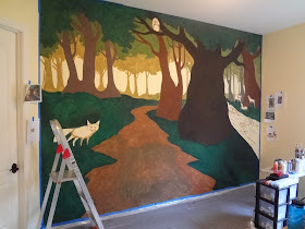 forest nursery mural, portland oregon muralist, kids room murals portland