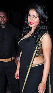 poorna black saree photos at TSR TV9 National Film Awards