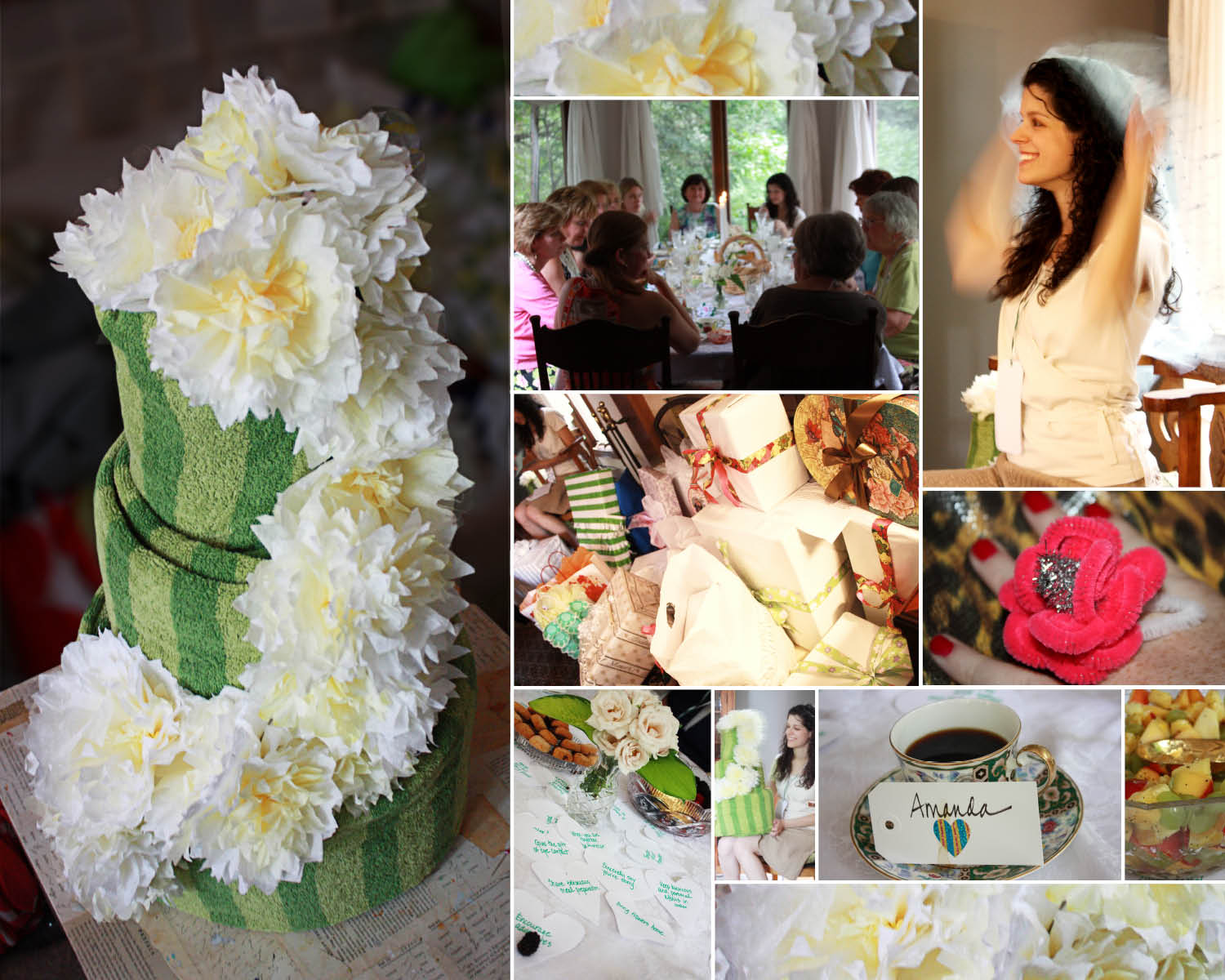 teal and yellow bouquets