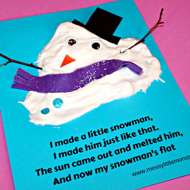 melted snowman craft and poem