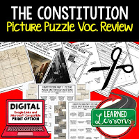 the constitution, Civics Test Prep, Civics Test Review, Civics Study Guide, Civics Interactive Notebook Inserts, Civics Picture Puzzles
