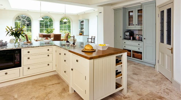 Farrow and Blue Gray painted kitchen on Modern Country Style