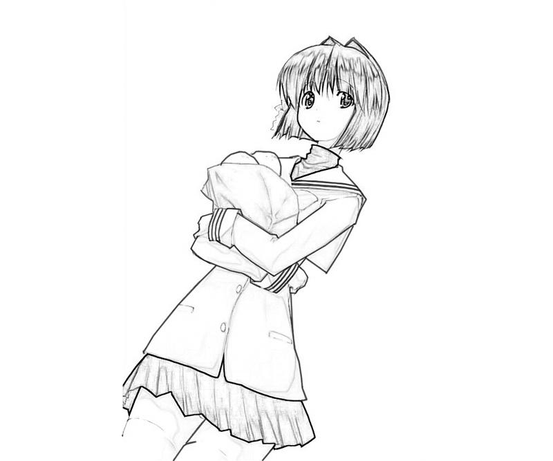 clannad-ryou-fujibayashi-action-coloring-pages