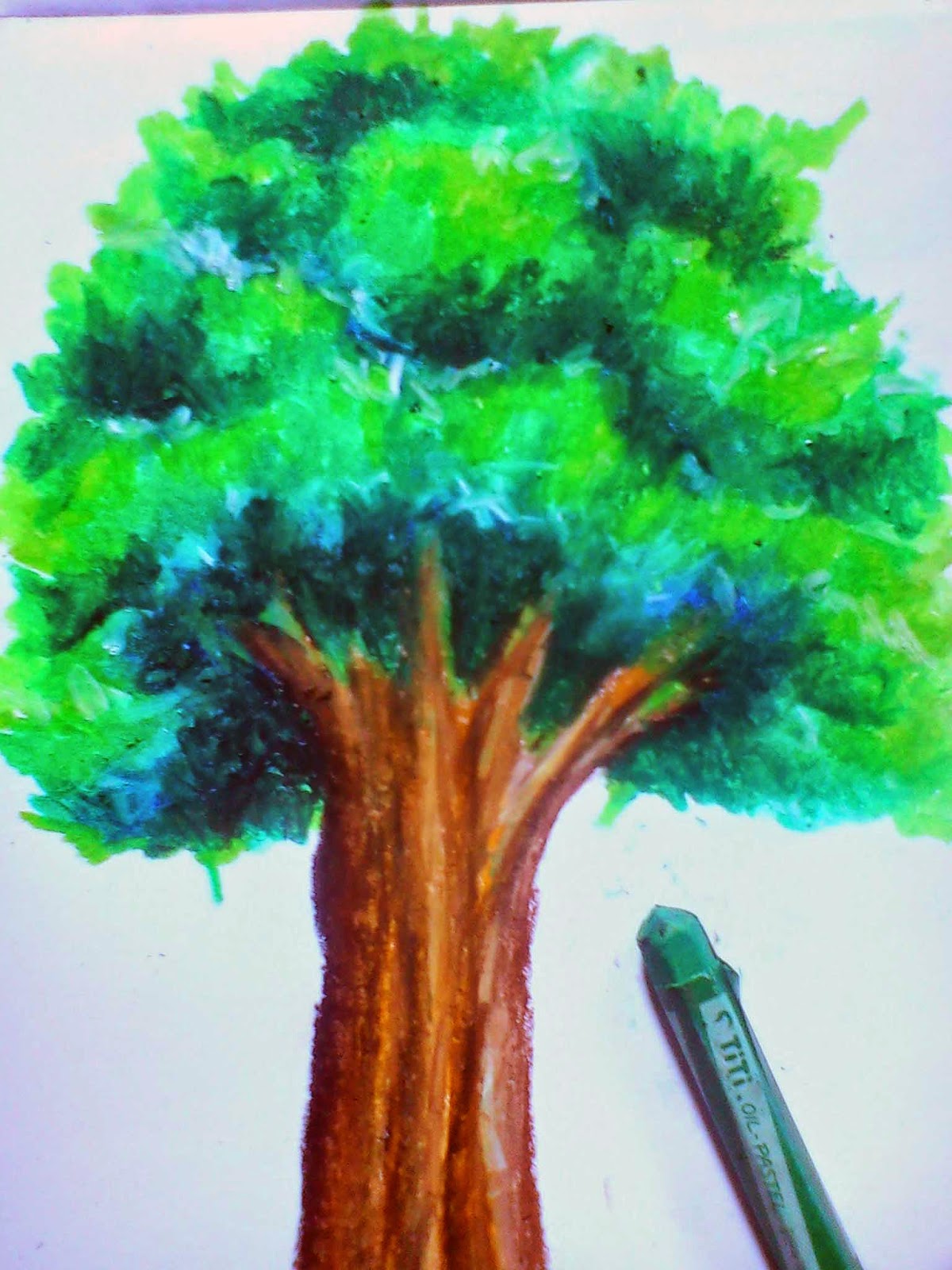 Dinsnusantara: Membuat pohon dengan crayon menggunakan 