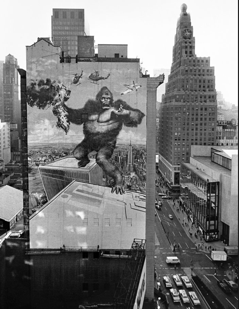 King Kong billboard midtown Manhattan 1976 click via The Lively Morgue 