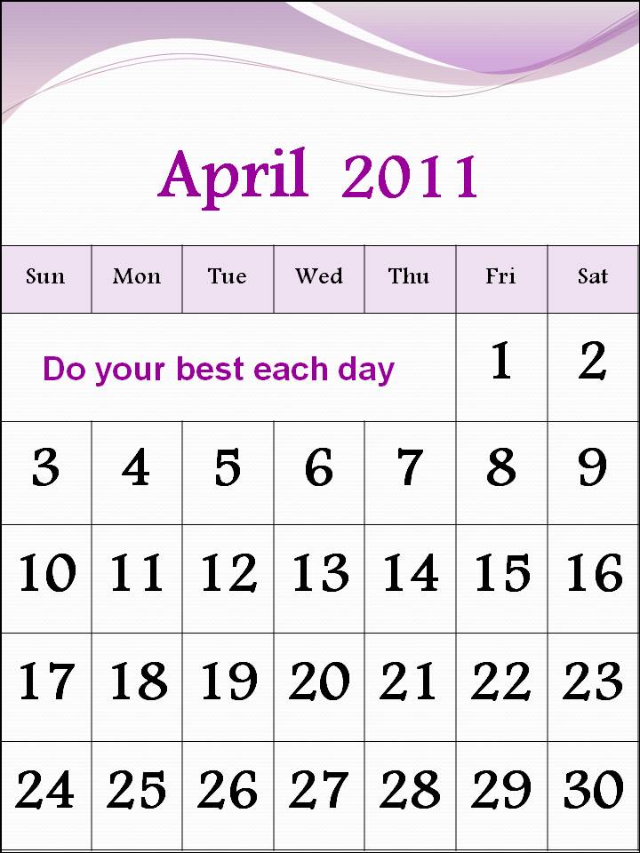 april 2011 calendar printable free. free april 2011 calendar